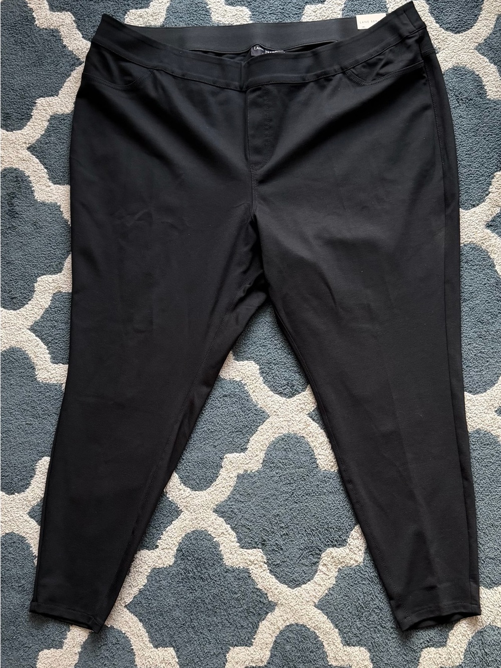Lane Bryant Ponte Leggings 26/28 Black Stretch Knit Pants - Black